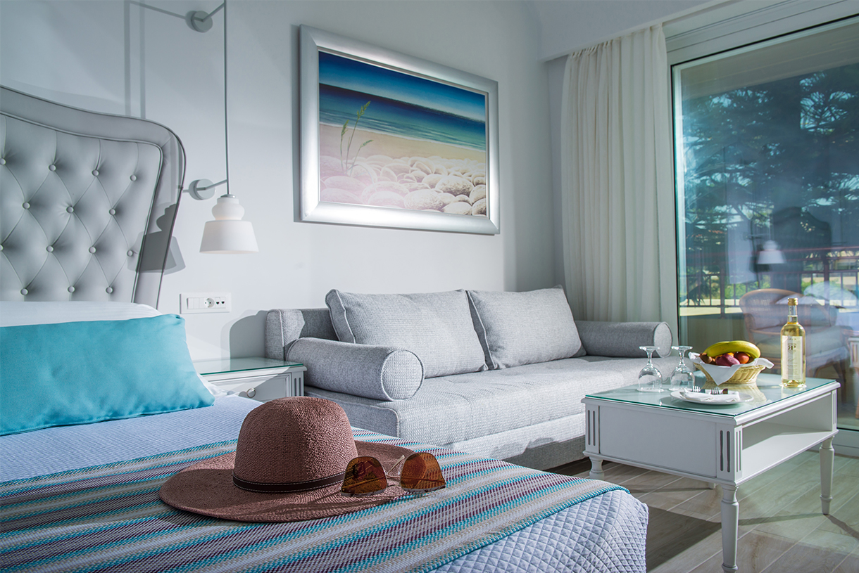 Standard Twin-Zimmer mit Blick auf den Garten